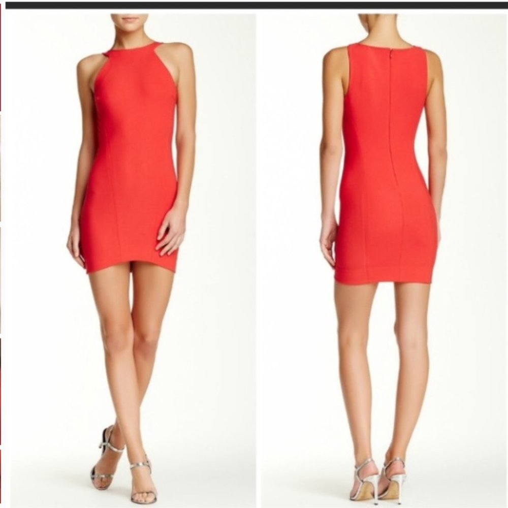 ELIZABETH and JAMES Fitted Coral Dress